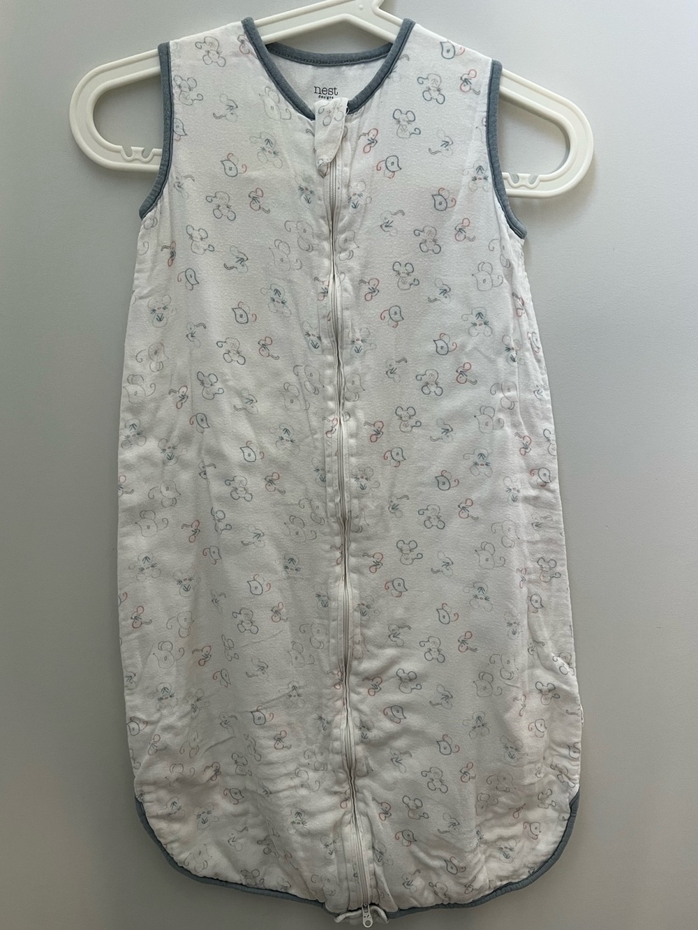 nest designs White Baby light Sleep Sack with Subtle Multi-Color Prints